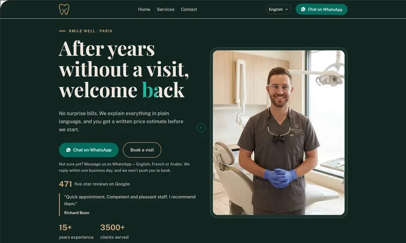 smile-well.site — example website preview